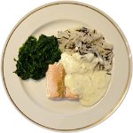Lachsfilet-Reis-Blattspinat