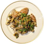 Schweinefilet-Champignon-Erbsen-Wildreis